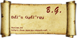Bús György névjegykártya