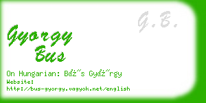 gyorgy bus business card